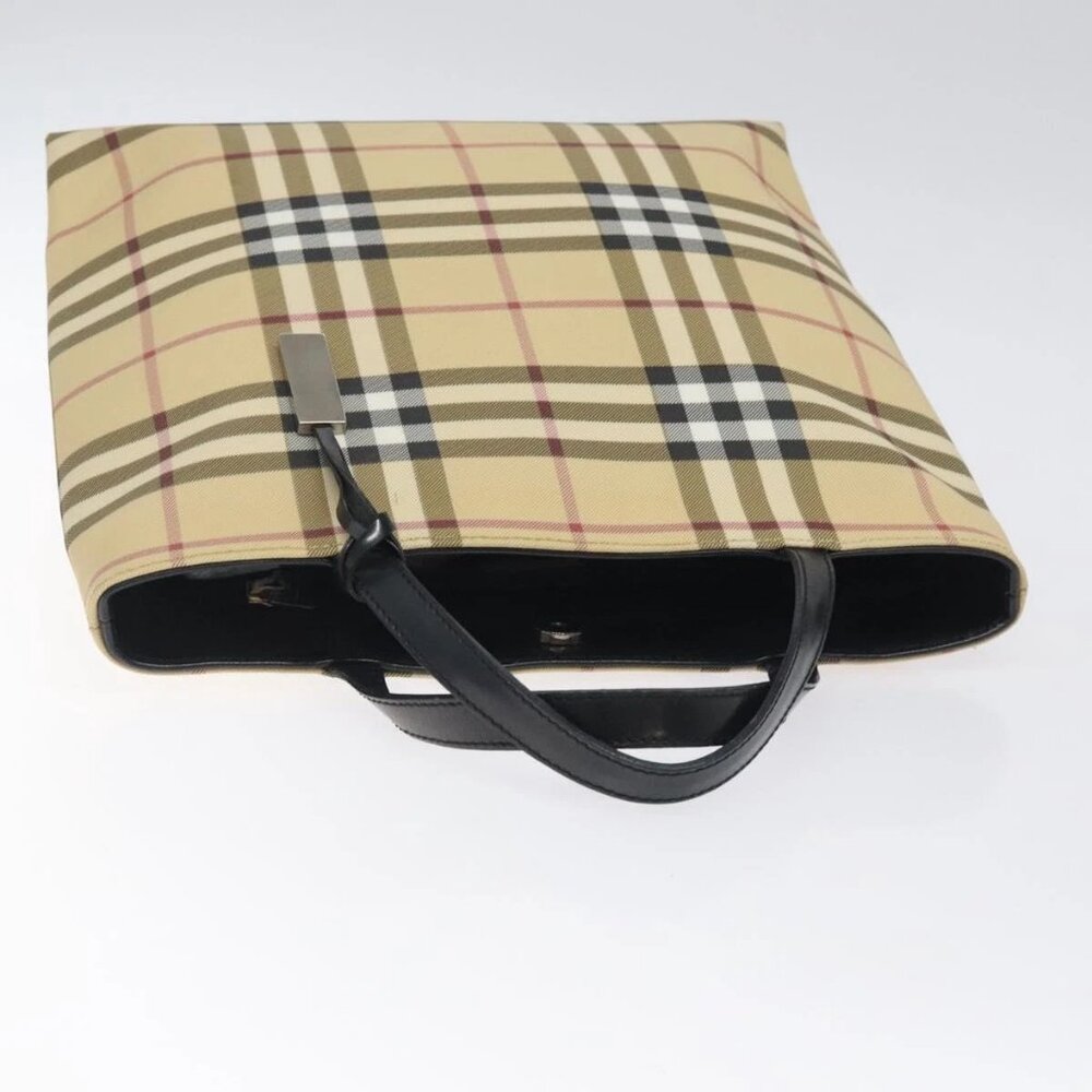 BURBERRY Nova Check Hand Bag PVC Beige Auth 120970 - Picture 8 of 16